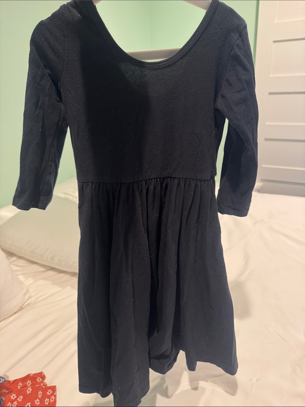 Girls' Black Long-Sleeve Twirl Dress